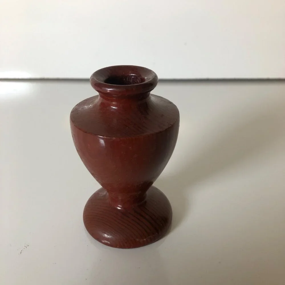 California Redwood Miniature Wood Bud Vase Home Decor